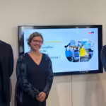 Matthieu Discamps (Powerdot), Anne-Sophie Miel (TotalEnergies) et Adrien Simonnet (Allego)